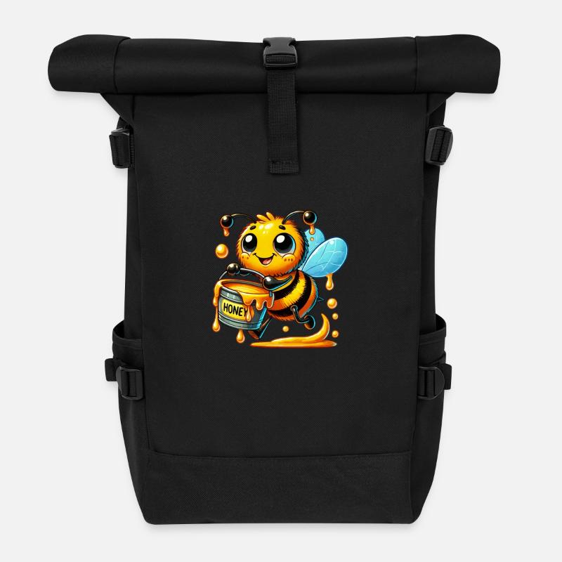 Abeille Abeille Abeille - Sac à dos roll top - noir