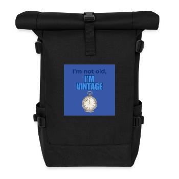 I'm Not Old, I'm Vintage Design - Roll Top Backpack - black - Front