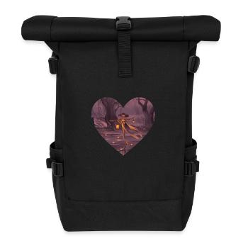 Heart-shaped Scarecrow - Roll Top Backpack - black - Front