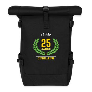 Polier Jubiläum 25 Jahre 25 jähriges Jubilaeum - Rolltop Rucksack - Schwarz - Vorne