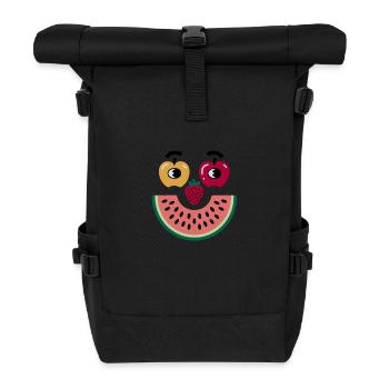 Frucht Gesicht - Rolltop Rucksack - Schwarz - Vorne