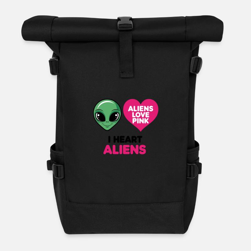 Außerirdische lieben Pink - Rolltop Rucksack - Schwarz