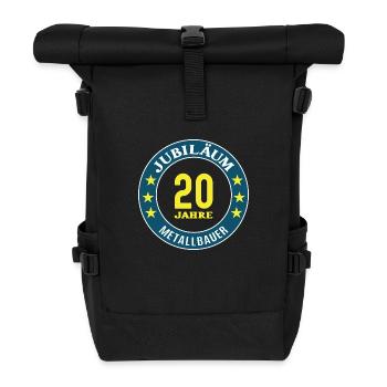 Metallbauer Jubiläum 20 Jahre 20 jähriges Jubi - Rolltop Rucksack - Schwarz - Vorne