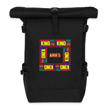 Sternzeichen Widder - Rolltop Rucksack - Schwarz - Vorne