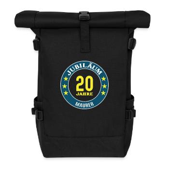 Maurer Jubiläum 20 Jahre 20 jähriges Jubi Betonbau - Rolltop Rucksack - Schwarz - Vorne