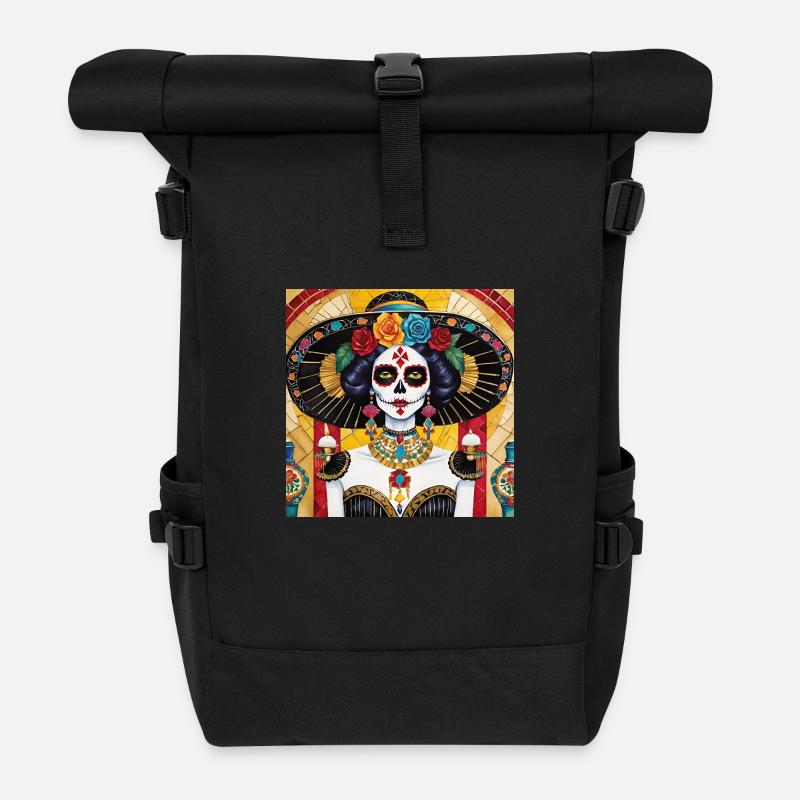 LA CATRINA DELUXE - Roll Top Backpack - black