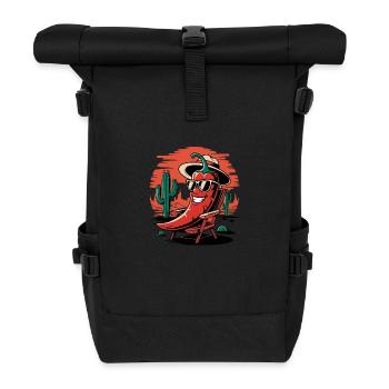 Chill Pepper - Funny Food Pun - Roll Top Backpack - black - Front
