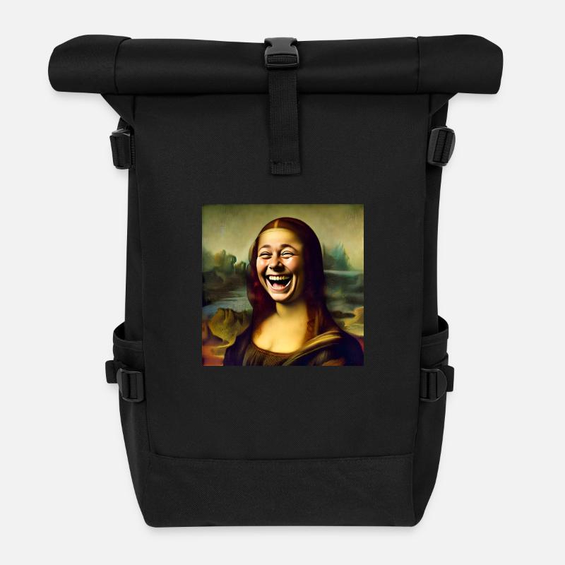 Mona Lisa lacht - Rolltop Rucksack - Schwarz
