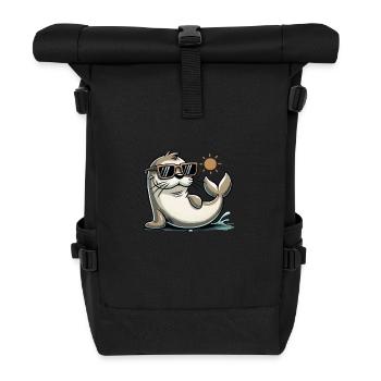 seehund sonnenbrille - Rolltop Rucksack - Schwarz - Vorne