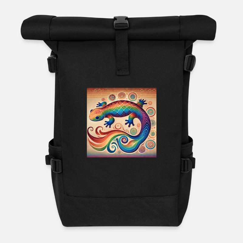 Salamandre Power Animal - Sac à dos roll top - noir