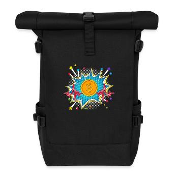 Panzer Pop Art Comic Retro Herzschlag - Rolltop Rucksack - Schwarz - Vorne