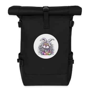 Osterhase - Rolltop Rucksack - Schwarz - Vorne