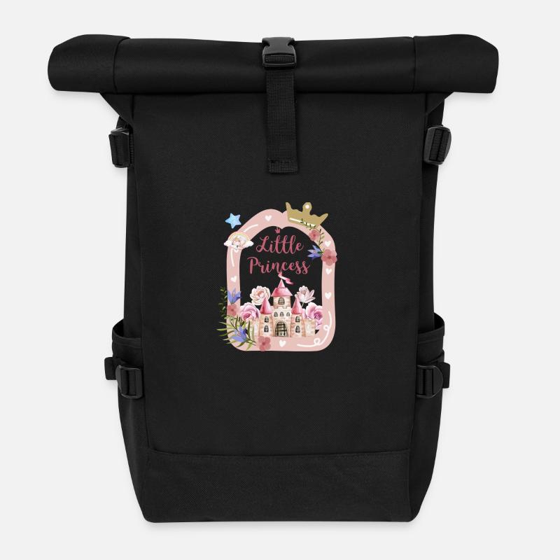 Château de la princesse et roses - Sac à dos roll top - noir