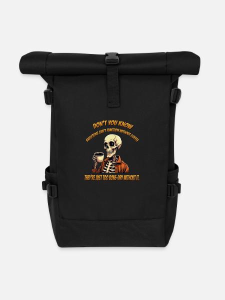 Bone dry coffee - Roll Top Backpack - black