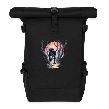 Panther auf der Jagd - Rolltop Rucksack - Schwarz - Vorne