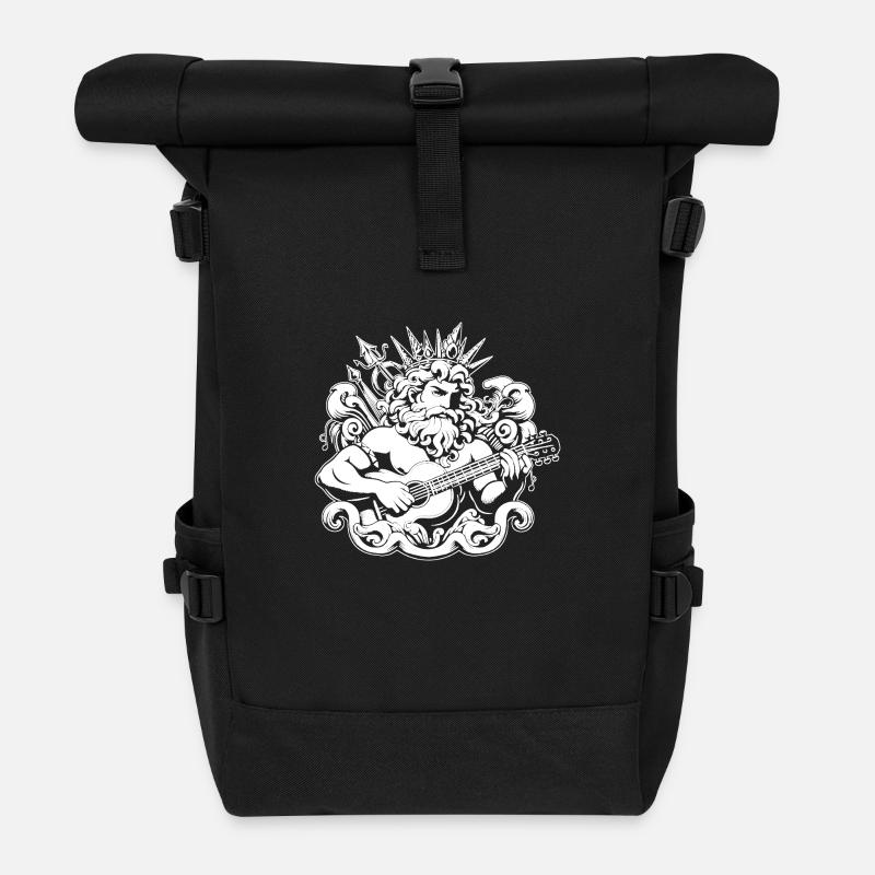 Neptune avec guitare - Sac à dos roll top - noir