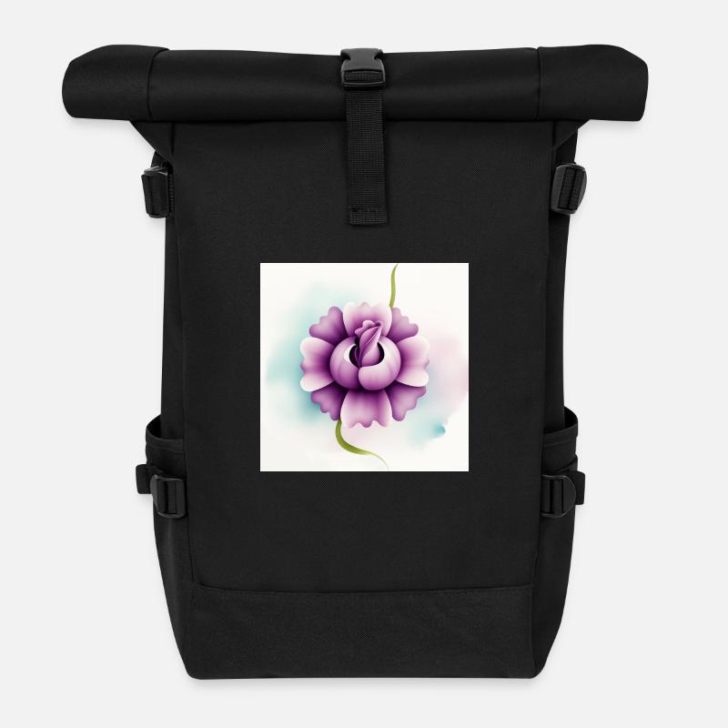 Fleur - Sac à dos roll top - noir