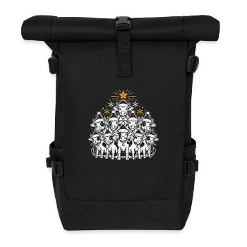 Kuh Weihnachten - Rolltop Rucksack - Schwarz - Vorne