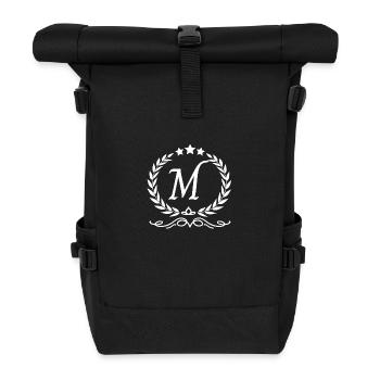 Letter m crown - Roll Top Backpack - black - Front