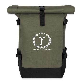 Letter y crown - Roll Top Backpack - olive/black - Front