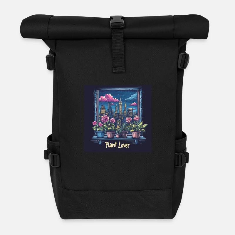 Plant lover NYC - Rolltop Rucksack - Schwarz