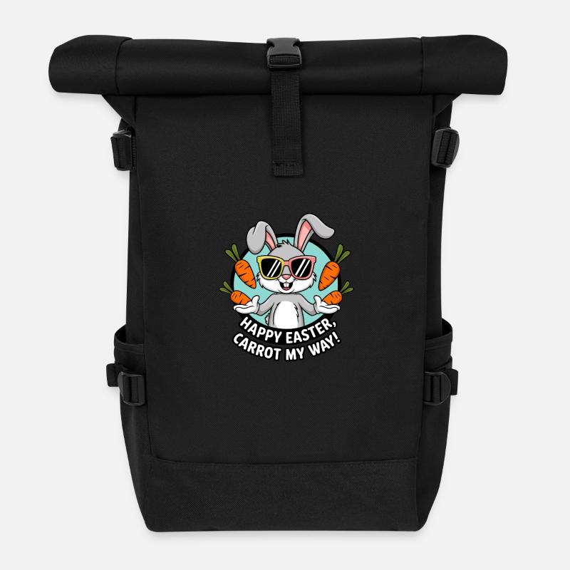 Happy Easter, Carrot My Way! - Roll Top Backpack - black