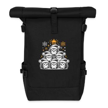 Igel Weihnachten - Rolltop Rucksack - Schwarz - Vorne
