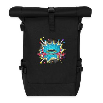 Bitcoin Pop Art Comic Retro Herzschlag - Rolltop Rucksack - Schwarz - Vorne