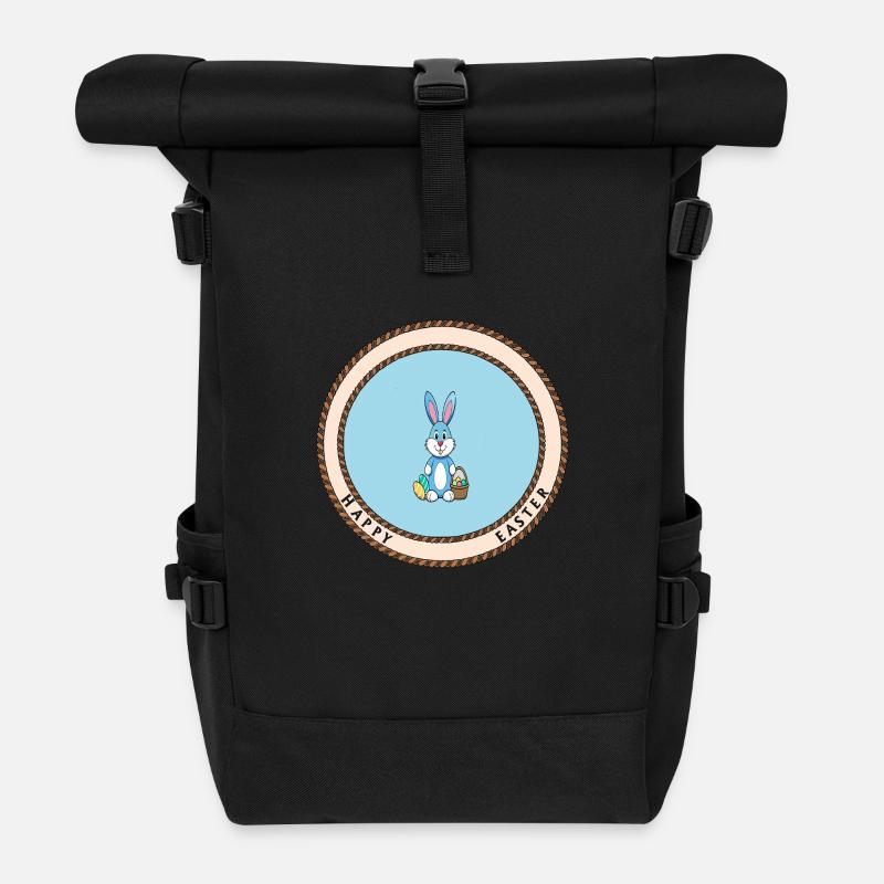 Frohe Ostern - Rolltop Rucksack - Schwarz