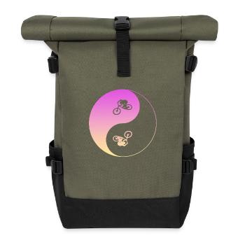 biken - Rolltop Rucksack - Olive/Schwarz - Vorne
