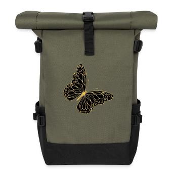 Schmetterling - Rolltop Rucksack - Olive/Schwarz - Vorne