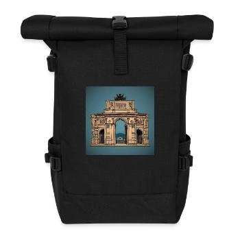 Italienische Städte - Rolltop Rucksack - Schwarz - Vorne