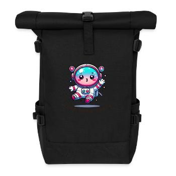 I Need More Space – Lustiges Astronauten Shirt - Rolltop Rucksack - Schwarz - Vorne