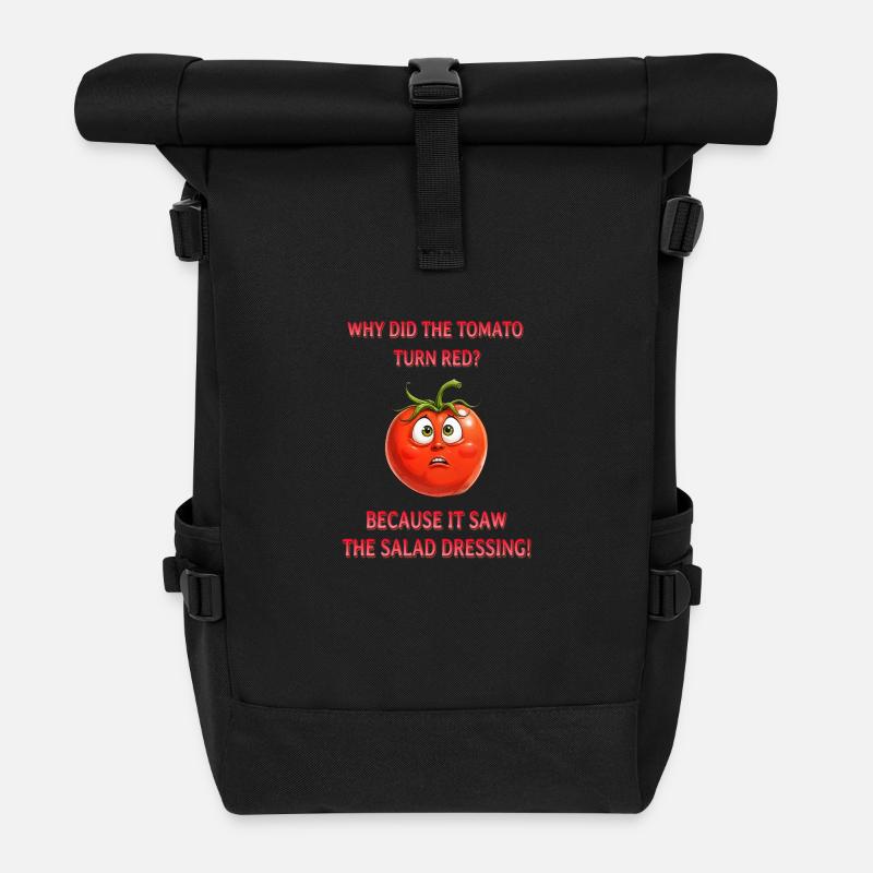 Eine verlegene Tomate - Rolltop Rucksack - Schwarz
