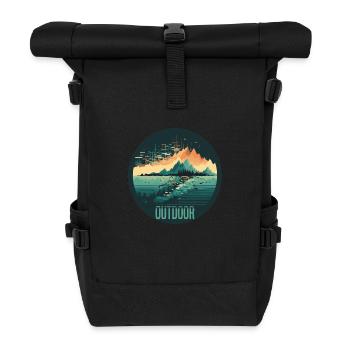 Outdoor - Rolltop Rucksack - Schwarz - Vorne