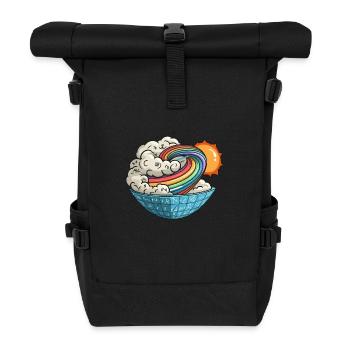 Mathematischer Wirbel Sonne - Rolltop Rucksack - Schwarz - Vorne