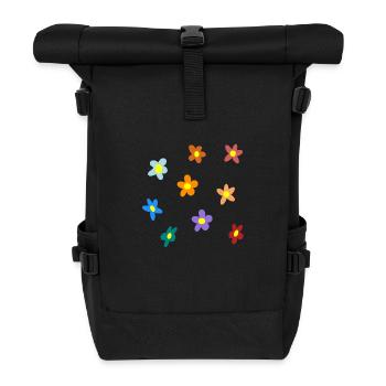 "Bloom with Grace" – Elegante Blumenkunst für jeden - Rolltop Rucksack - Schwarz - Vorne