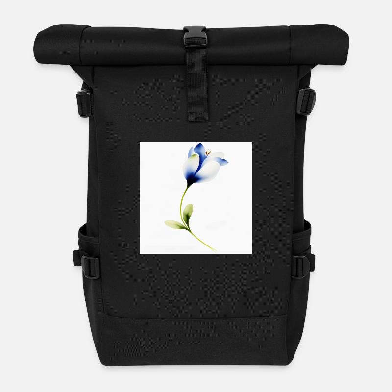 Fleur - Sac à dos roll top - noir