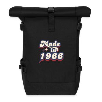 Hergestellt im Jahr 1966 Retro - Rolltop Rucksack - Schwarz - Vorne