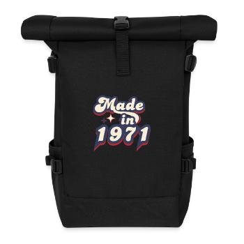 Hergestellt im Jahr 1971 Retro - Rolltop Rucksack - Schwarz - Vorne