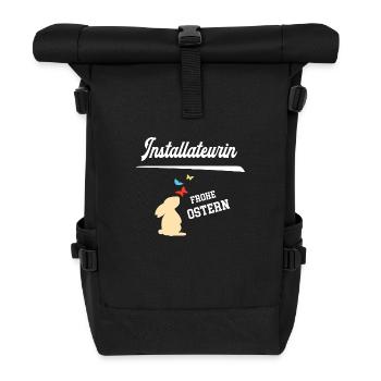 Installateurin Ostern Installateur Oster Outfit - Rolltop Rucksack - Schwarz - Vorne