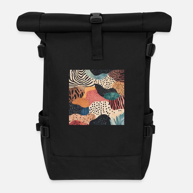 Diversity pattern - Rolltop Rucksack - Schwarz