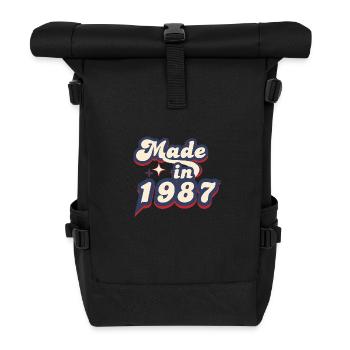 Made in 1987 retro - Roll Top Backpack - black - Front
