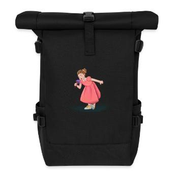 Mädchen mit Kleid und Eis - Rolltop Rucksack - Schwarz - Vorne