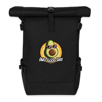 Avo Good Day – Funny Avocado Cartoon - Roll Top Backpack - black - Front