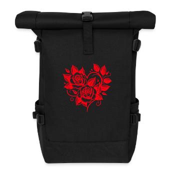 The Beauty Of The Red Rose A Timeless Symbol Love - Roll Top Backpack - black - Front