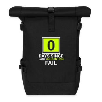 0 days since last 3d printing fail - Rolltop Rucksack - Schwarz - Vorne