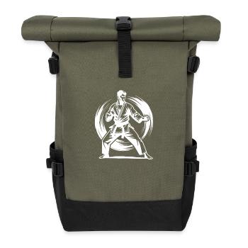 Traditional Karate Master Respect and Power - Roll Top Backpack - olive/black - Front