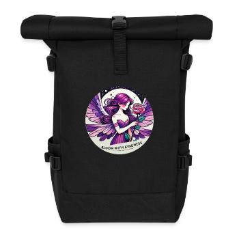 Blühen Sie mit Freundlichkeit - Rolltop Rucksack - Schwarz - Vorne