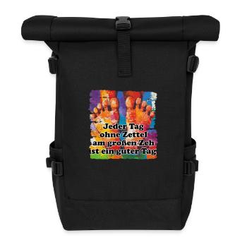 Das Leben ist unser wertvollstes Gut - Rolltop Rucksack - Schwarz - Vorne